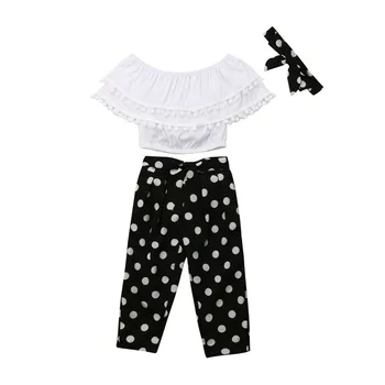 2-7Y Summer Kids Baby Girl Retro 3Pcs Outfits Chiffon Off-shoulder Tops Ruffle Tassel Crop Tops Dots Pants Headband Outfits 2-7Y
2-7Y Summer Kids Baby Girl Retro 3Pcs Outfits Chiffon Off-shoulder Tops Ruffle Tassel Crop Tops Dots Pants Headband Outfits 2-7Y