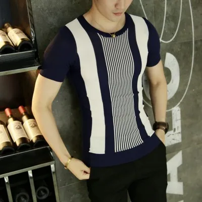 2019 new summer men's t-shirt short-sleeved knit stitching thin ice silk half-sleeved Korean Slim short-sleeved T-shirt
2019 new summer men's t-shirt short-sleeved knit stitching thin ice silk half-sleeved Korean Slim short-sleeved T-shirt