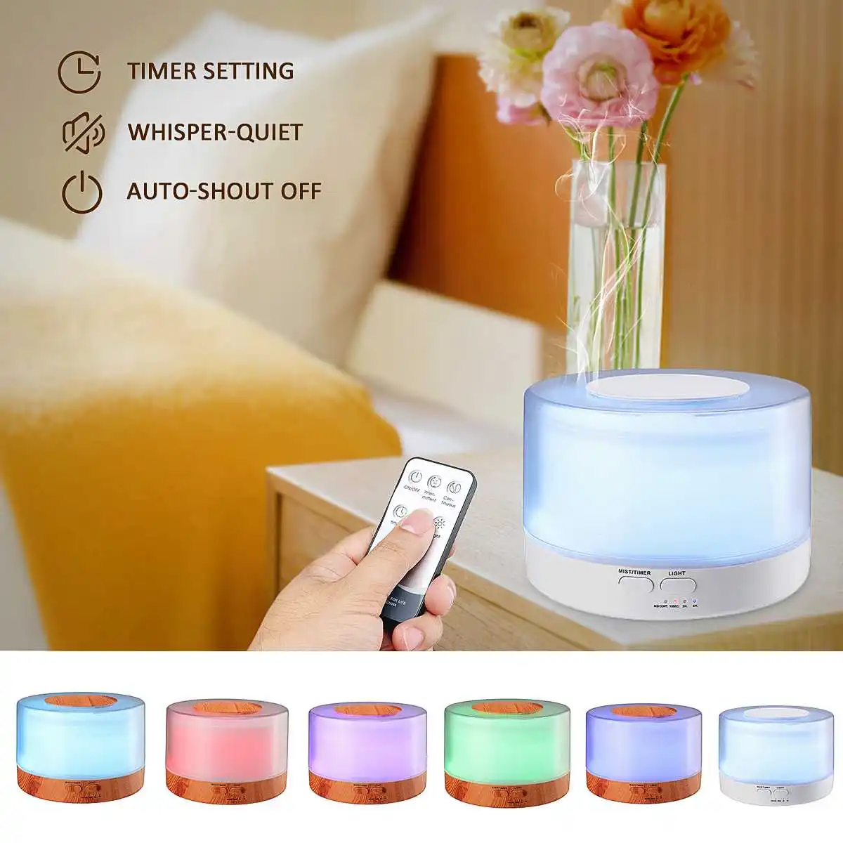 700ml Water Tank Ultrasonic Humidifier Aroma LED Oil Diffuser Remote Control Air Purifier Auto Aroma Therapy UK/US/AU/EU Plug
700ml Water Tank Ultrasonic Humidifier Aroma LED Oil Diffuser Remote Control Air Purifier Auto Aroma Therapy UK/US/AU/EU Plug