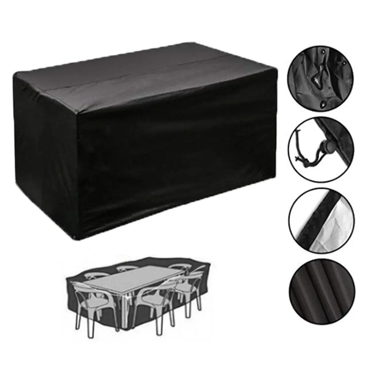 Black Garden Patio Furniture Cover Waterproof Rectangular Outdoor Rattan Table Protection Dust Cover Canopy 3 Sizes Supplies
Black Garden Patio Furniture Cover Waterproof Rectangular Outdoor Rattan Table Protection Dust Cover Canopy 3 Sizes Supplies