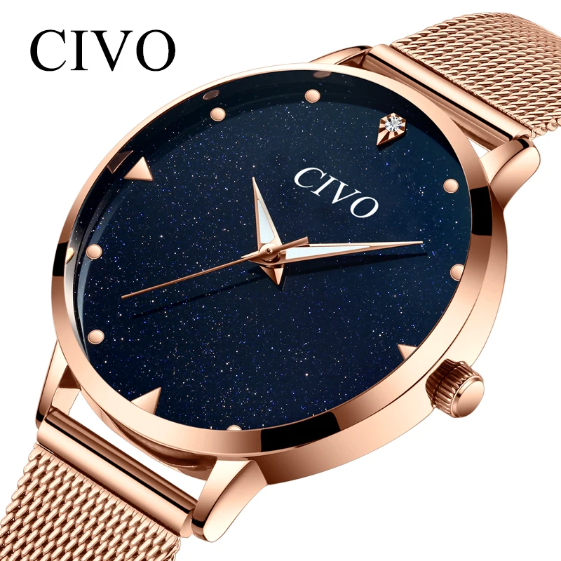 CIVO Luxury Brand Quartz Watch Lady Mesh Stainless Steel Womens Watches Relogio Feminino Clock
CIVO Luxury Brand Quartz Watch Lady Mesh Stainless Steel Womens Watches Relogio Feminino Clock