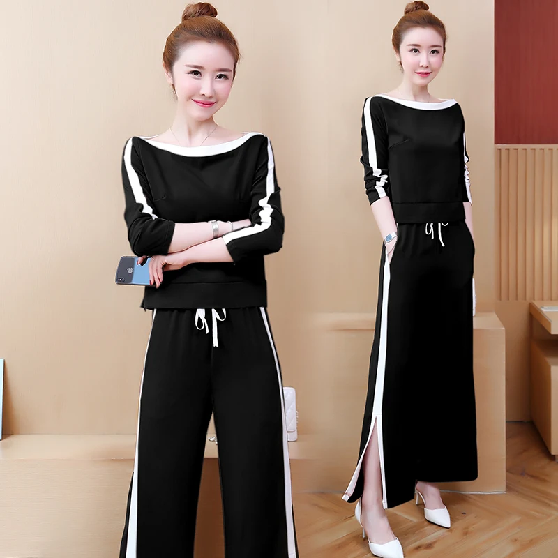 Tracksuit two piece set fashion suit female wide-leg pants autumn 2019 new women casual sports suit plus size 5xl
Tracksuit two piece set fashion suit female wide-leg pants autumn 2019 new women casual sports suit plus size 5xl