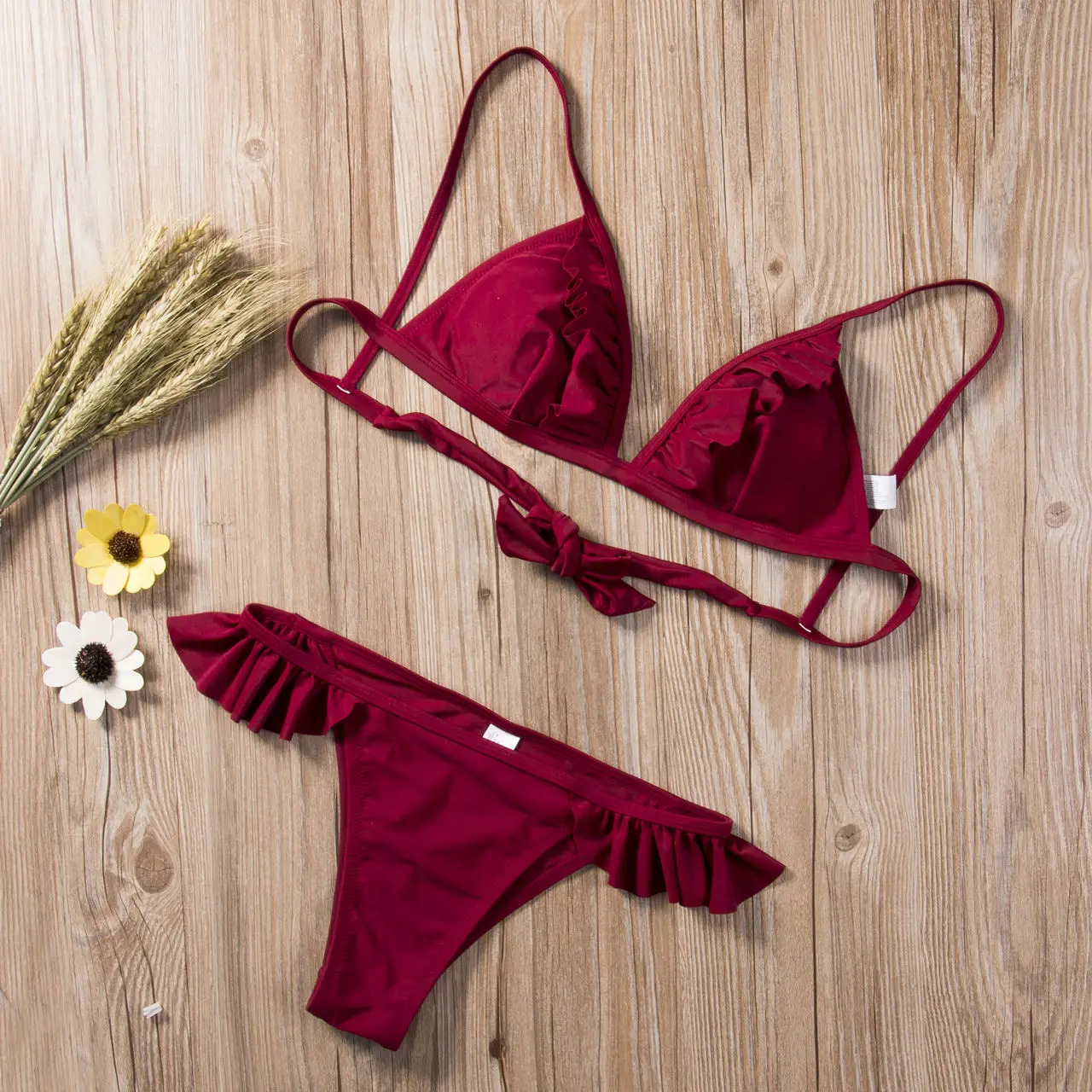 HOT summer new sexy Womens Padded Push-up Bikini Set ruffles bandage solid Swimsuit Bathing Suit lace up Swimwear Beachwear
HOT summer new sexy Womens Padded Push-up Bikini Set ruffles bandage solid Swimsuit Bathing Suit lace up Swimwear Beachwear