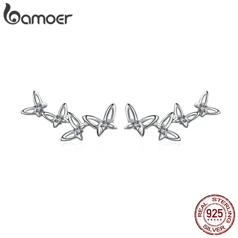 BAMOER High Quality 925 Sterling Silver Simple Dancing Butterfly Stud Earrings for Women Party Jewelry Girlfriend Gift BSE056
BAMOER High Quality 925 Sterling Silver Simple Dancing Butterfly Stud Earrings for Women Party Jewelry Girlfriend Gift BSE056