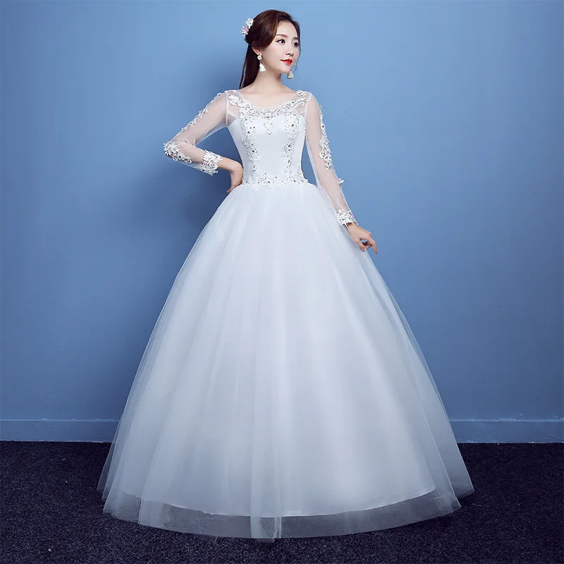 Vintage Wedding Dress 2019 Long Sleeve Lace Appliques See Through O-neck Sexy Vestido De Novia Elegant Beading Wedding Gowns
Vintage Wedding Dress 2019 Long Sleeve Lace Appliques See Through O-neck Sexy Vestido De Novia Elegant Beading Wedding Gowns