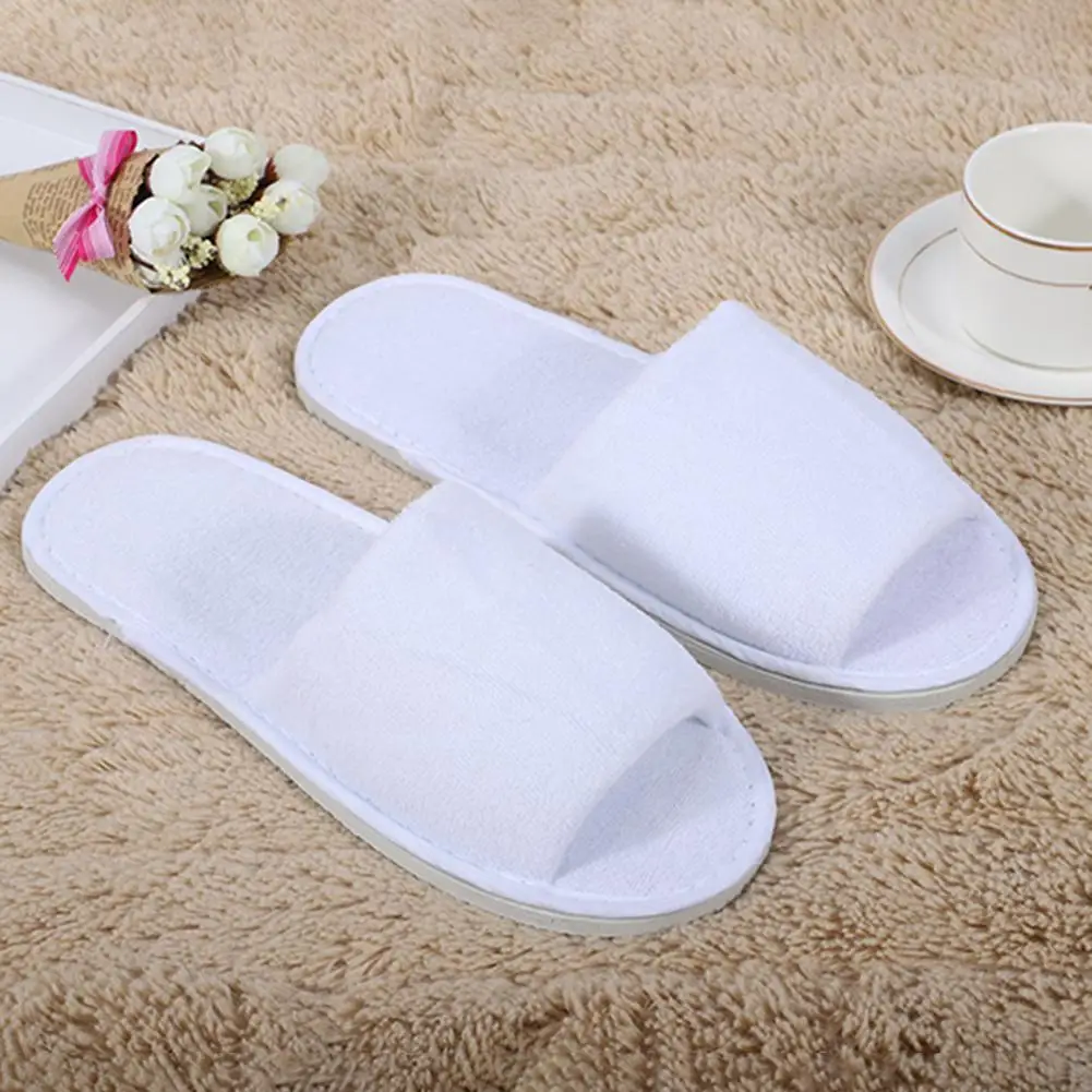 Hotel Disposable Slippers 1pair Spa Hotel Guest Slipper Open Toe Towelling Disposable Terry Style Breathable Soft White Suppies
Hotel Disposable Slippers 1pair Spa Hotel Guest Slipper Open Toe Towelling Disposable Terry Style Breathable Soft White Suppies