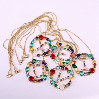 6PCS ZYZ-N7687 Big Size Gold Color Initial Multicolor CZ Necklace Letter Necklace Name Jewelry For Women
6PCS ZYZ-N7687 Big Size Gold Color Initial Multicolor CZ Necklace Letter Necklace Name Jewelry For Women