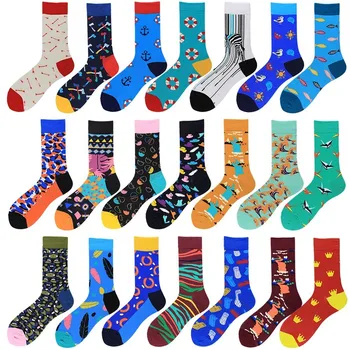 PEONFLY 7pairs/lot Funny Men Socks Combed Cotton Jacquard Cartoon Animals Fish Egg Hat Male Crew Happy Socks Calcetines Hombre
PEONFLY 7pairs/lot Funny Men Socks Combed Cotton Jacquard Cartoon Animals Fish Egg Hat Male Crew Happy Socks Calcetines Hombre