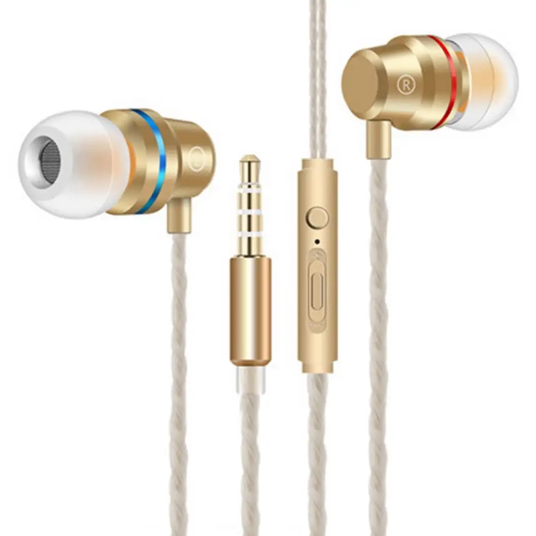 3.5mm In-ear Bass Stereo Eraphones with Metal Wired Headset Microphone 15g Extended full range sound | Электроника