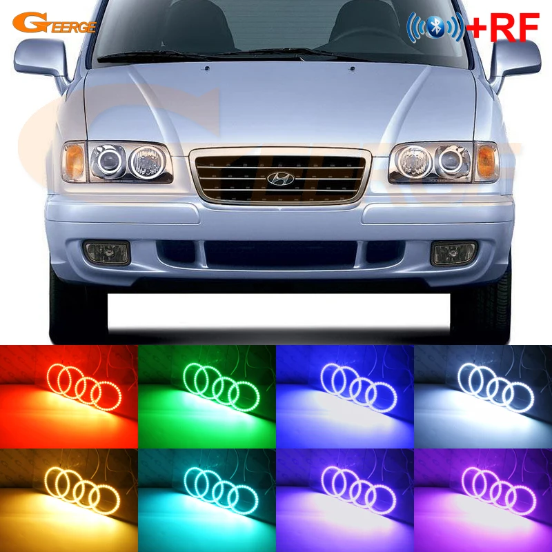 For Hyundai TRAJET XG 1999-2008 Excellent RF Bluetooth Controller Multi-Color Ultra bright RGB LED Angel Eyes Halo Ring kit
For Hyundai TRAJET XG 1999-2008 Excellent RF Bluetooth Controller Multi-Color Ultra bright RGB LED Angel Eyes Halo Ring kit