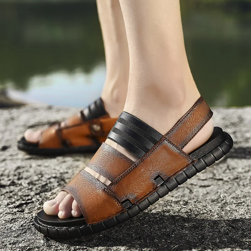 New 2019 Men Sandals Summer Breathable Leisure Sandals Shoes Male Light Leather Comfortable Non-slip Beach Shoes Big Size
New 2019 Men Sandals Summer Breathable Leisure Sandals Shoes Male Light Leather Comfortable Non-slip Beach Shoes Big Size