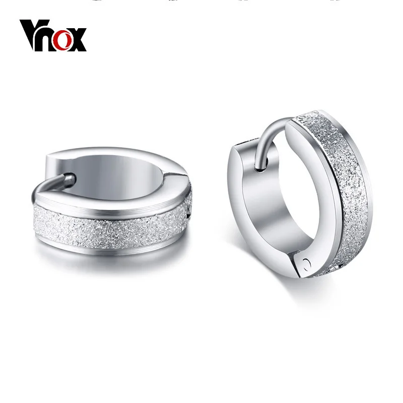 Vnox Cool Punk Small Hoop Earrings for Women Circle Earings Sandblasting Matt Stainless Steel Casual Female Brincos Jewelry
Vnox Cool Punk Small Hoop Earrings for Women Circle Earings Sandblasting Matt Stainless Steel Casual Female Brincos Jewelry