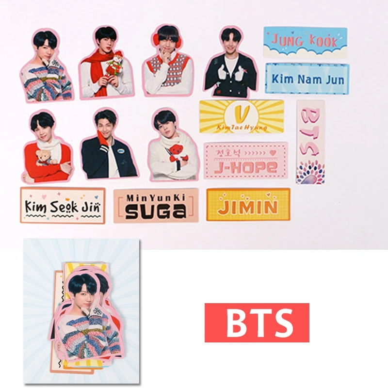 

2019 SGDOLL Kpop BTS Bangtan Boys DIY Hand Banner Sticker JIN JUNG KOOK RM V SUGA JIMIN J-HOPE Classic Toys New 15Pcs/Set