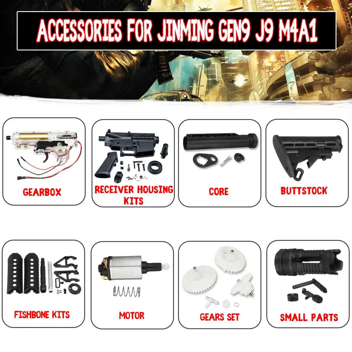 Nylon Replacement Accessories Modified Parts For JinMing Gen9 M4A1 Gel Ball Blasting Toy Guns
Nylon Replacement Accessories Modified Parts For JinMing Gen9 M4A1 Gel Ball Blasting Toy Guns