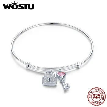 WOSTU NEW 100% 925 Sterling Silver Key & Lock Bracelets For Women Bangles Wedding Engagement Silver 925 Jewelry Love Gift CQB127
WOSTU NEW 100% 925 Sterling Silver Key & Lock Bracelets For Women Bangles Wedding Engagement Silver 925 Jewelry Love Gift CQB127