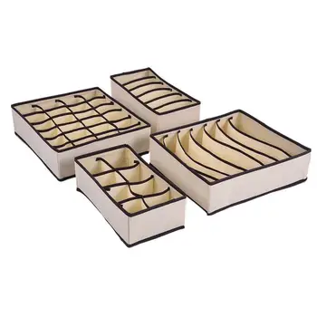 4 Set Drawer Closet Organizers Boxes For Underwear Bra Home Storage Non-woven Scarfs Socks Bra Organizer Storage Box 
4 Set Drawer Closet Organizers Boxes For Underwear Bra Home Storage Non-woven Scarfs Socks Bra Organizer Storage Box