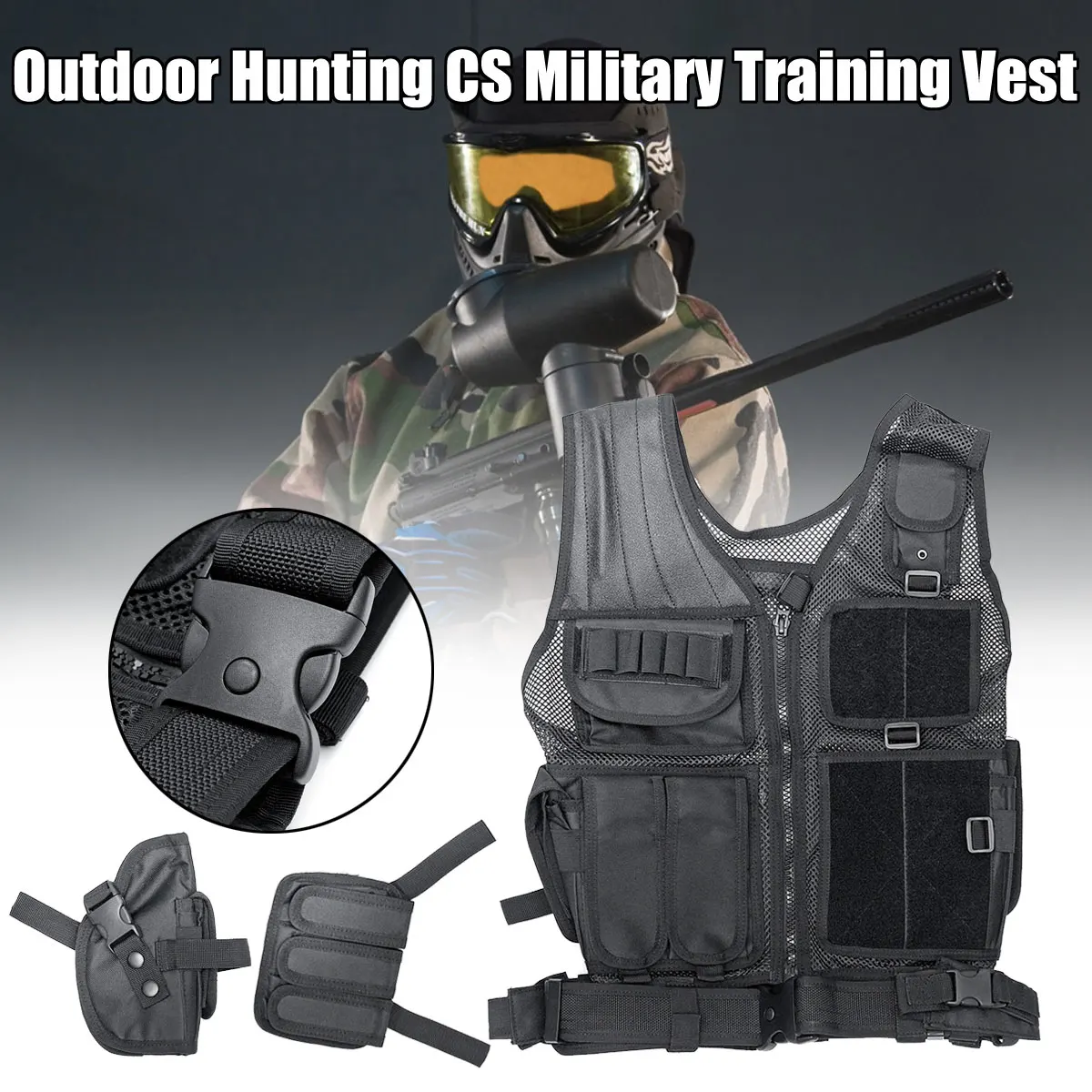 1Pcs Tactical Vest Black Large Military Special Forces Swat Hunting Vest Wargame Body Molle Armor Camouflage Outdoor Equipment
1Pcs Tactical Vest Black Large Military Special Forces Swat Hunting Vest Wargame Body Molle Armor Camouflage Outdoor Equipment
