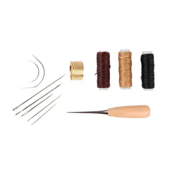 12pcs Hand Sewing Needles Waxed Thread Awl Sewing Thimble Large Eye Needles DIY Leather Repair Tool Leather Craft
12pcs Hand Sewing Needles Waxed Thread Awl Sewing Thimble Large Eye Needles DIY Leather Repair Tool Leather Craft