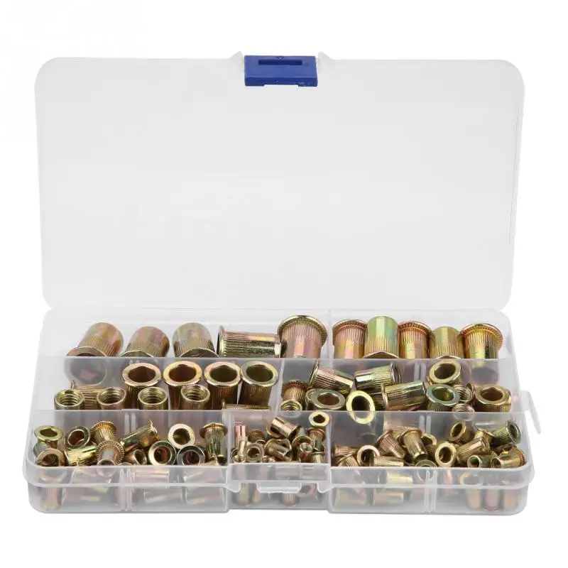 150pcs M3/M4/M5/M6/M8/M10/M12 Carbon Steel Flat Head Threaded Blind Rivet Nut Insert Rivnut
150pcs M3/M4/M5/M6/M8/M10/M12 Carbon Steel Flat Head Threaded Blind Rivet Nut Insert Rivnut