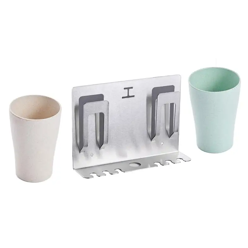 Stainless Steel Toothbrush Gargle Cup Holder Wall Mounted Stand Rack for Home Bathroom with Cups (Cup Random Color)
Stainless Steel Toothbrush Gargle Cup Holder Wall Mounted Stand Rack for Home Bathroom with Cups (Cup Random Color)