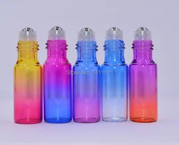300pcs/LOT Refillable Gradient Colorful 5ml 1/6oz Roller roll on Glass bottle Essential oils Fragrances Gold aluminum Cap
300pcs/LOT Refillable Gradient Colorful 5ml 1/6oz Roller roll on Glass bottle Essential oils Fragrances Gold aluminum Cap