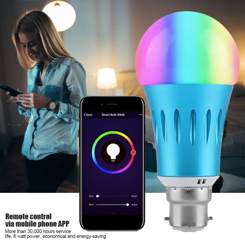 Smart WiFI Light Bulb Remote Control Bulb Dimmable 16 Million Color RGBW LED Voice Bulb Lamp AC85-265V
Smart WiFI Light Bulb Remote Control Bulb Dimmable 16 Million Color RGBW LED Voice Bulb Lamp AC85-265V