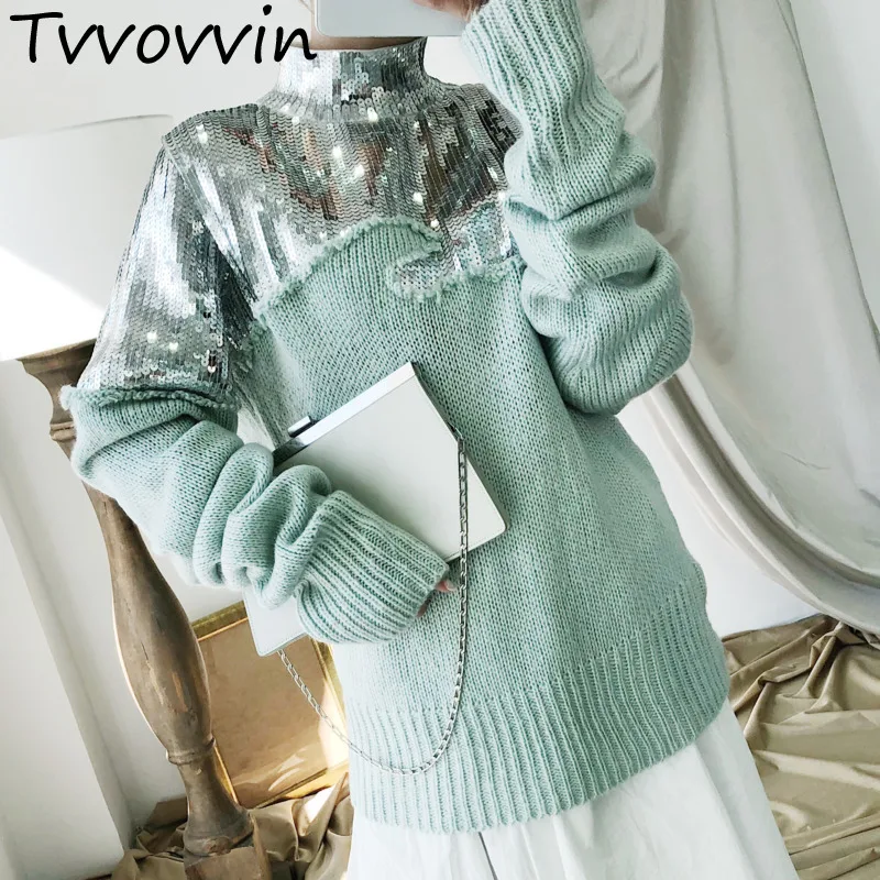 TVVOVVIN 2019 New Turtleneck Sequin Sweatshirt Pullovers Casual Hot Sale Trendy Autumn Winter Knitting Clothes R016
TVVOVVIN 2019 New Turtleneck Sequin Sweatshirt Pullovers Casual Hot Sale Trendy Autumn Winter Knitting Clothes R016