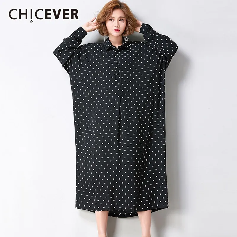 CHICEVER Polka Dot Dress For Women Lapel Batwing Sleeve Loose Oversize Long Print Dresses Casual Clothes 2019 Spring New
CHICEVER Polka Dot Dress For Women Lapel Batwing Sleeve Loose Oversize Long Print Dresses Casual Clothes 2019 Spring New