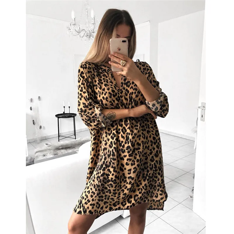 Ladies Casual Empire Mini Dresses Above Knee Length Women Autumn Sexy Leopard Snake Print Striped Long Sleeve V-Neck Dress
Ladies Casual Empire Mini Dresses Above Knee Length Women Autumn Sexy Leopard Snake Print Striped Long Sleeve V-Neck Dress