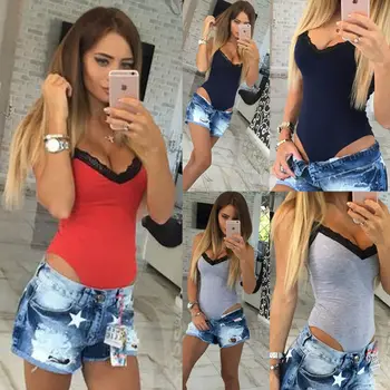 2019 New Sexy Women Sleeveless Bandage Bodysuit Leotard Lace Patchwork Halter Tops Slim Shirt Jumpsuit Rompers
2019 New Sexy Women Sleeveless Bandage Bodysuit Leotard Lace Patchwork Halter Tops Slim Shirt Jumpsuit Rompers