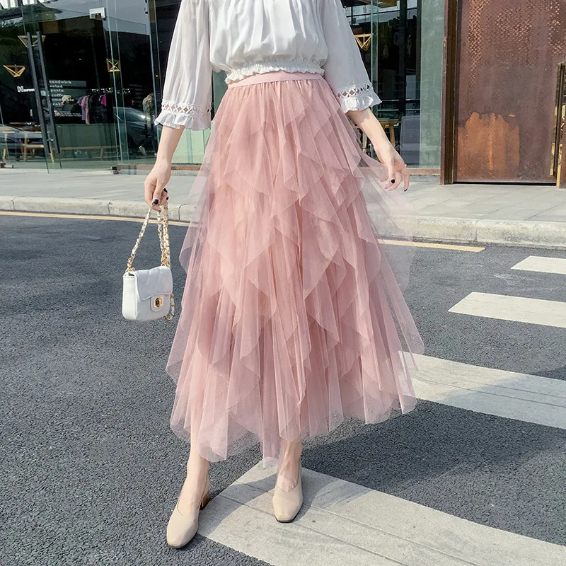 Half-body Skirt Ins Exceed Fire Yarn Split Joint Fairy Skirt Irregular Wave Pendulum Degree Of Tightness Waist In Longuette
Half-body Skirt Ins Exceed Fire Yarn Split Joint Fairy Skirt Irregular Wave Pendulum Degree Of Tightness Waist In Longuette