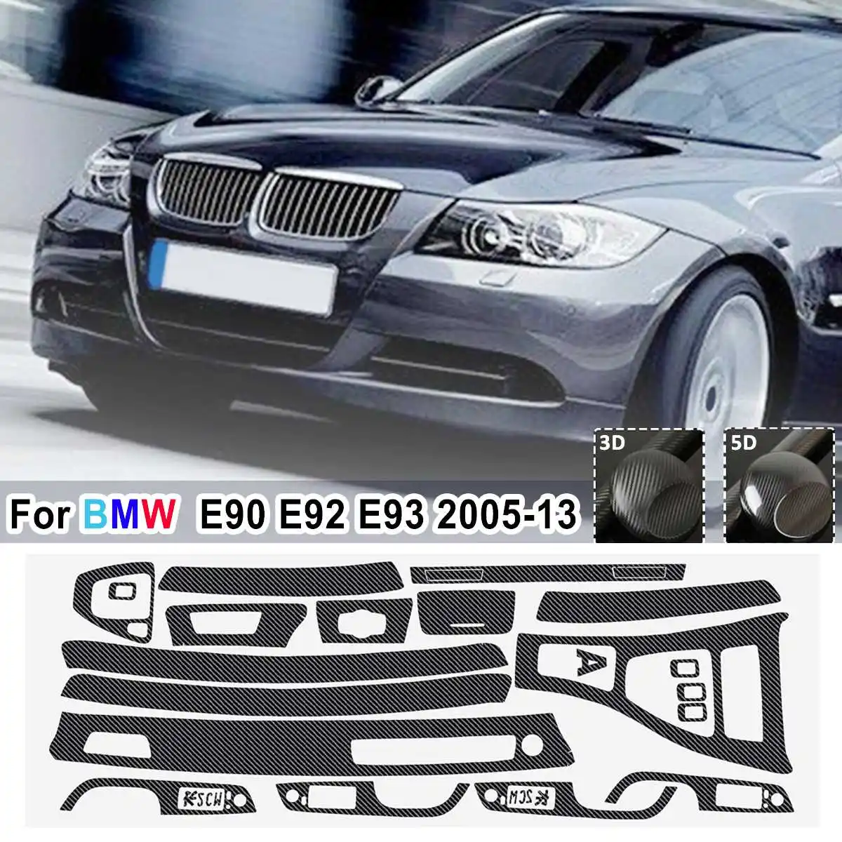 15Pcs Glossy/ Matte Carbon Fiber Pattern Interior Sticker Set Vinyl Decal Trim For BMW E90 E92 E93 2005-2013 RHD Only
15Pcs Glossy/ Matte Carbon Fiber Pattern Interior Sticker Set Vinyl Decal Trim For BMW E90 E92 E93 2005-2013 RHD Only