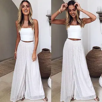 Women Casual Beach Pants High Waist Wide Leg Casual Crop Pants Summer Loose White Chiffon Dot Print Culottes Trousers
Women Casual Beach Pants High Waist Wide Leg Casual Crop Pants Summer Loose White Chiffon Dot Print Culottes Trousers