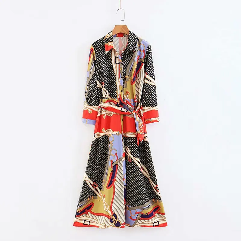 Modern Lady Vintage Dresses 2019 New Fashion Chains Prints Pattern Mid-Calf Female Retro Look Vestidos
Modern Lady Vintage Dresses 2019 New Fashion Chains Prints Pattern Mid-Calf Female Retro Look Vestidos
