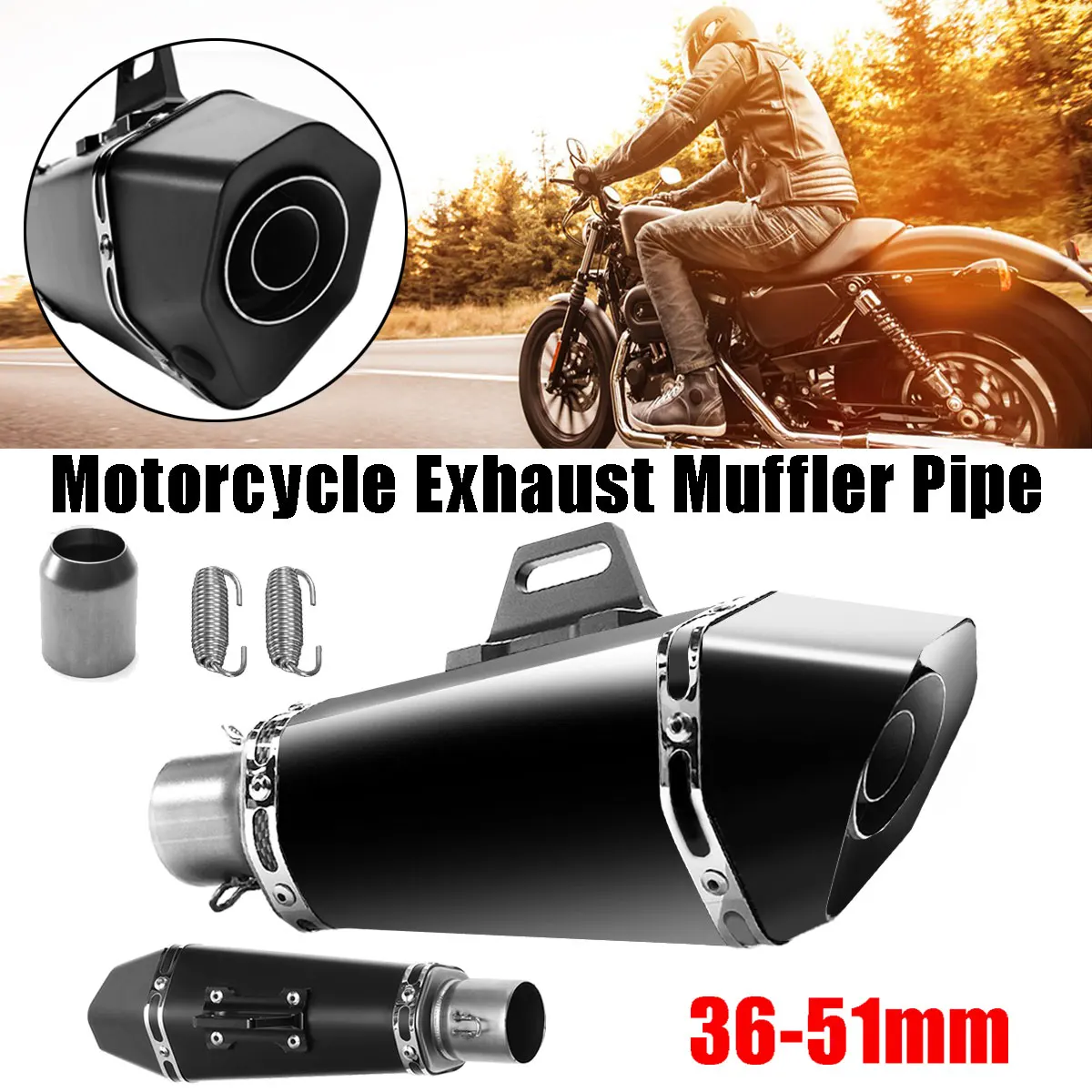 Exhaust Muffler Pipe Slip-On Trumpet Type Motorcycle Motorbike ATV Stainelss Steel GP Universal 36-51mm Full carbon grain
Exhaust Muffler Pipe Slip-On Trumpet Type Motorcycle Motorbike ATV Stainelss Steel GP Universal 36-51mm Full carbon grain