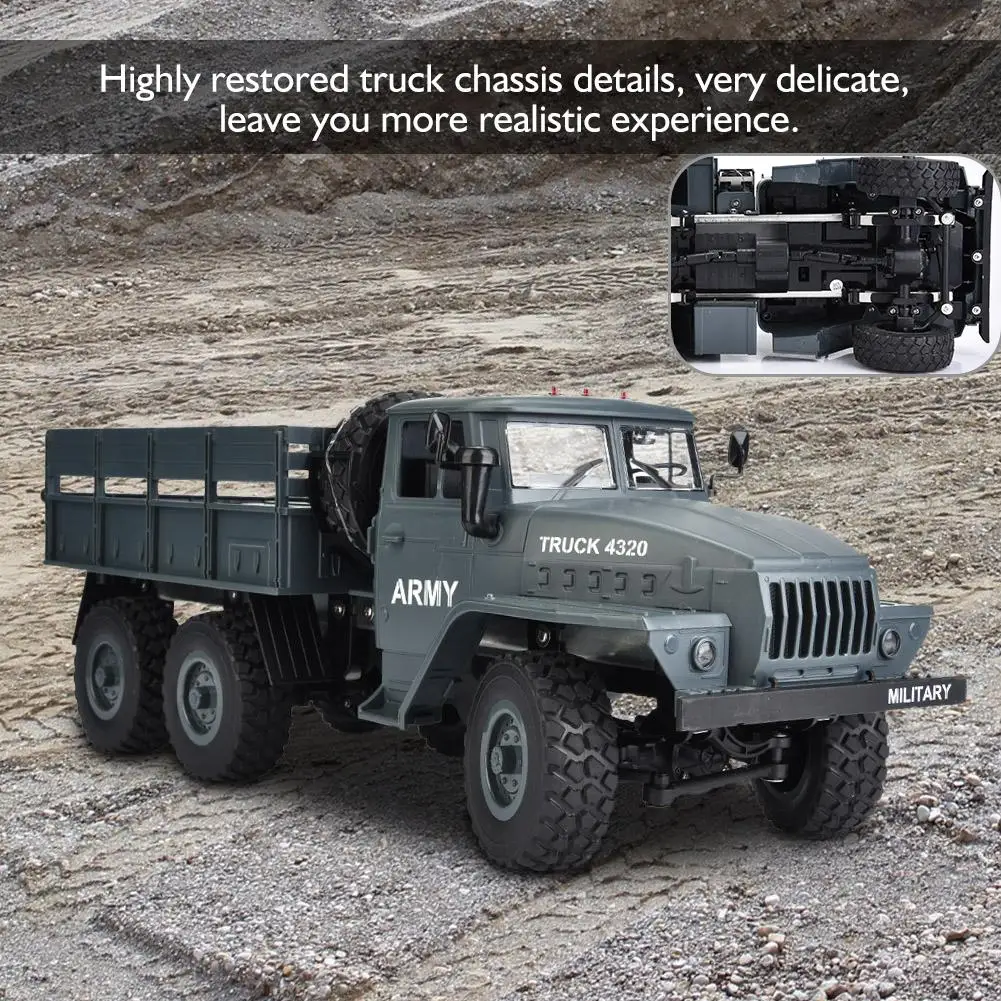1/12 Scale high simulation 2.4G Remote Control Military Truck RC 6WD Model Car anti-skid Large-size tires Off-Road Toy
1/12 Scale high simulation 2.4G Remote Control Military Truck RC 6WD Model Car anti-skid Large-size tires Off-Road Toy