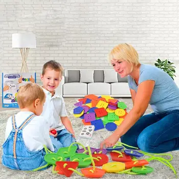 Geometrical Shape Novelty Kids Intelligent Training Game DIY Rope Buttons Interactive Nylon Ropes Buttons Toys For Birthday Gift
Geometrical Shape Novelty Kids Intelligent Training Game DIY Rope Buttons Interactive Nylon Ropes Buttons Toys For Birthday Gift