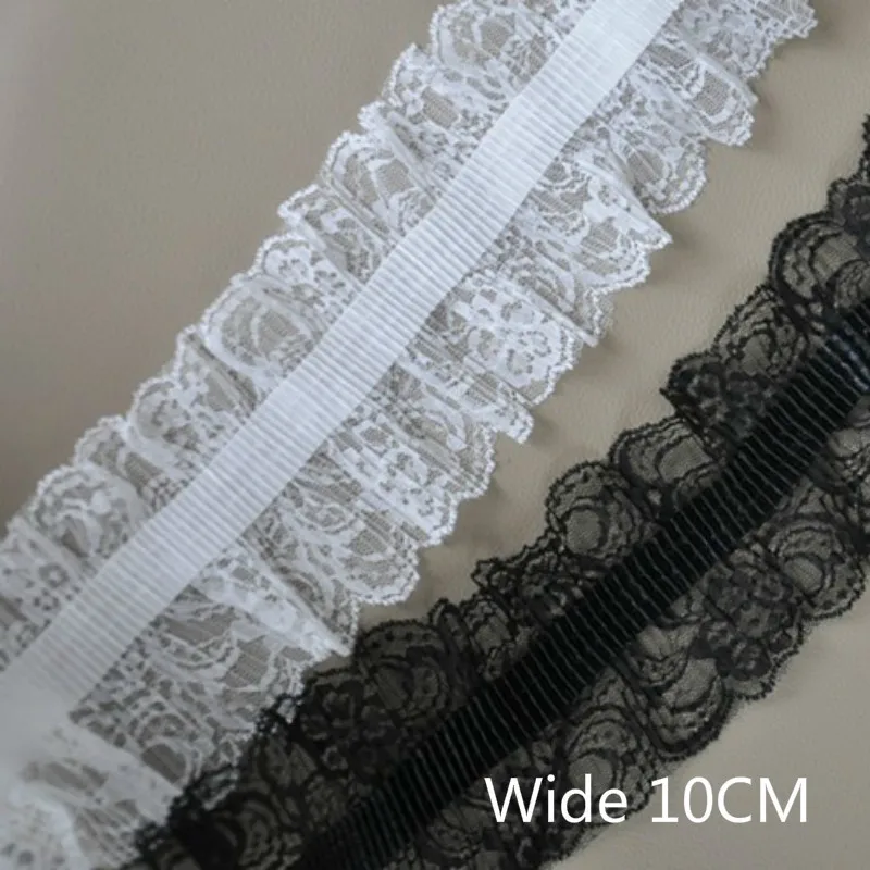 10CM Wide White Black 3D Flowers Embroidered Ribbons Elastic Pleated Tulle Lace Trim Edge Collar Necline Applique Dress Decor
10CM Wide White Black 3D Flowers Embroidered Ribbons Elastic Pleated Tulle Lace Trim Edge Collar Necline Applique Dress Decor