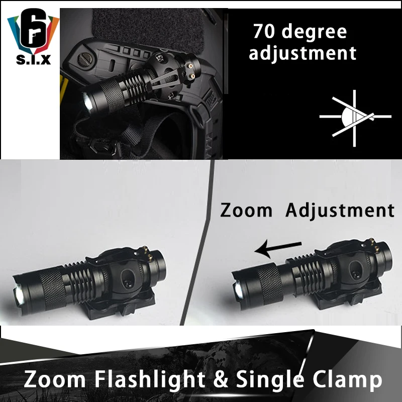 Element Airsoft helmet Mini Telescopic Zoom Flashlight Tactical Flashlight Mount Single Clamp
Element Airsoft helmet Mini Telescopic Zoom Flashlight Tactical Flashlight Mount Single Clamp
