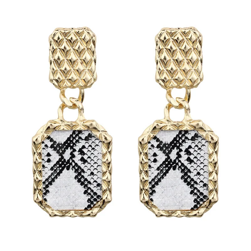 Snake Leopard Popular Geometry Drop Earrings Long Big Square Vintage Fashion Jewelry Retro Statement Metal Earrings for Women
Snake Leopard Popular Geometry Drop Earrings Long Big Square Vintage Fashion Jewelry Retro Statement Metal Earrings for Women