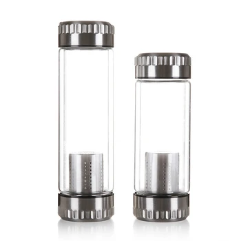 Heat Insulation Double deck Water Bottle Glass Bottle With Stainless Steel Tea Infuser Filter Double Wall Glass Sport Tumbler
Heat Insulation Double deck Water Bottle Glass Bottle With Stainless Steel Tea Infuser Filter Double Wall Glass Sport Tumbler