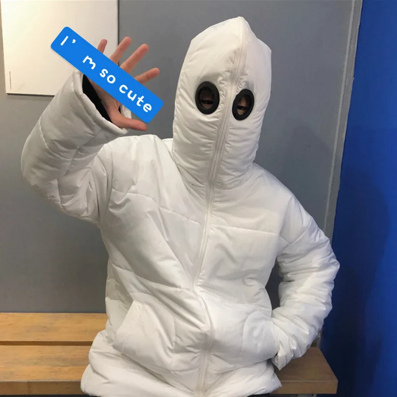 Winter Jacket Men Warm Cotton Fashion Personality Zipper Hooded Coat Man Parka Casual Solid Color Loose Cute Clothing Streetwear | Мужская