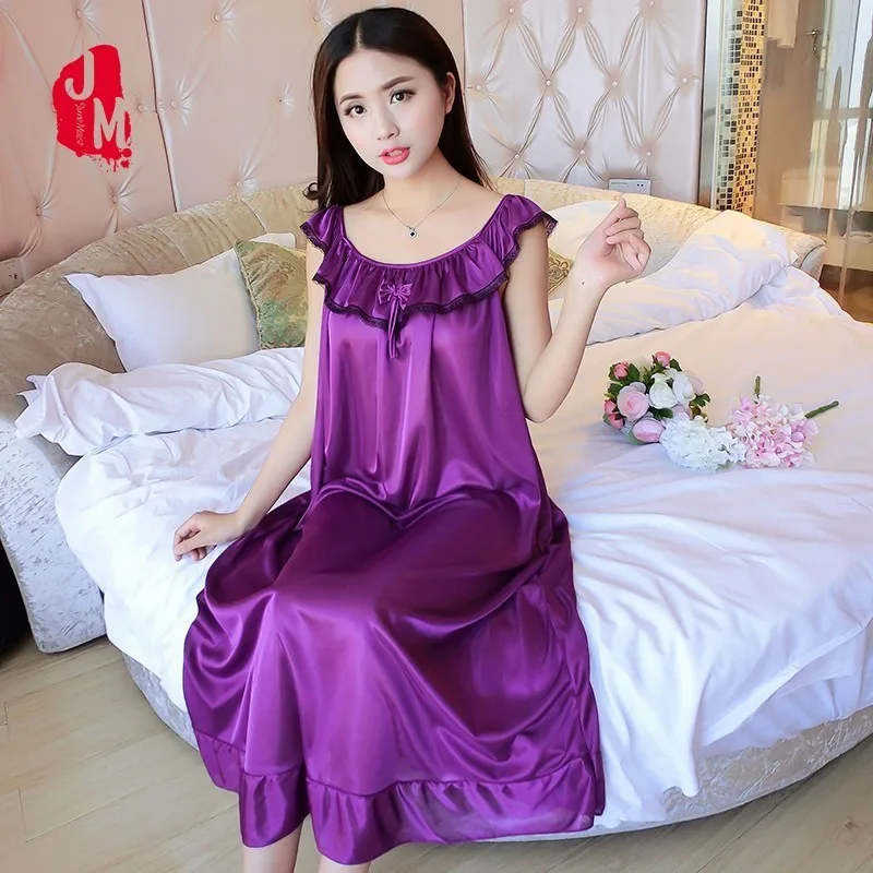 Summer Women Nightdress Silk O-Neck Lace Sleepwear Women Satin Sexy Plus Size Nightwear Nightgown Sexy Home Dress Sleep XXL-4XL
Summer Women Nightdress Silk O-Neck Lace Sleepwear Women Satin Sexy Plus Size Nightwear Nightgown Sexy Home Dress Sleep XXL-4XL