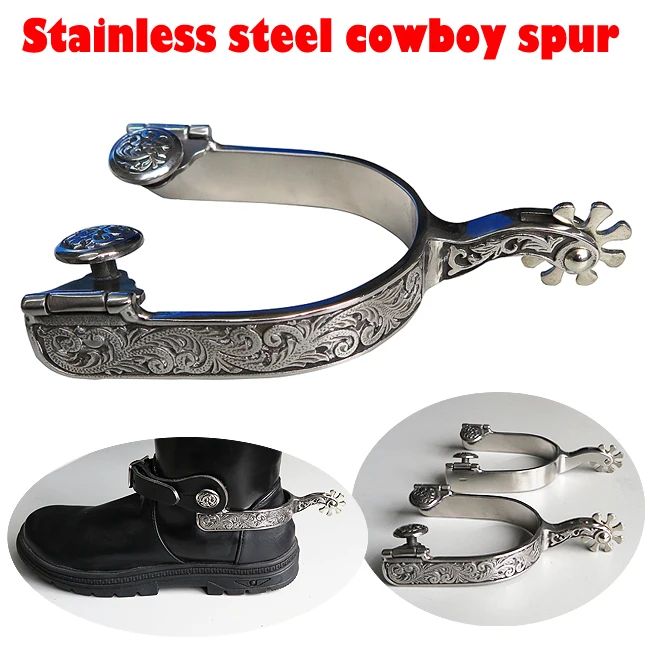 Free shipping stainless steel western spur,with flowers&rowel.Cowboy spur(SSP5129)
Free shipping stainless steel western spur,with flowers&rowel.Cowboy spur(SSP5129)