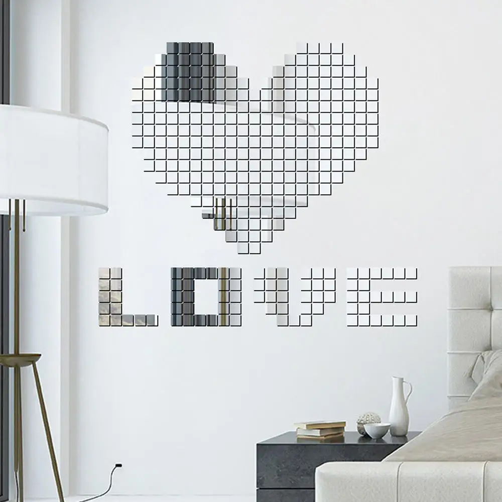 100Pcs/set Adhesive 3D DIY Wall Mirror Art Mural Sticker Decal Home Decor Removable Decal Stickers Square Mirror Wall Sticker
100Pcs/set Adhesive 3D DIY Wall Mirror Art Mural Sticker Decal Home Decor Removable Decal Stickers Square Mirror Wall Sticker