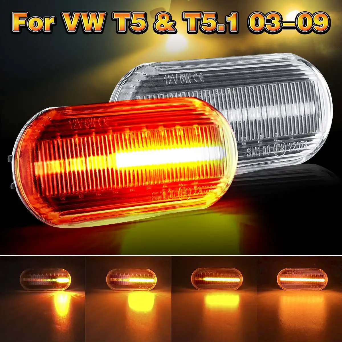 Pair Clear Flowing LED Side Marker signal Light For VW T5 T5.1/Bora/Golf 3 4/Lupo/Passat 3B 3BG/Polo 6N 6N2 9N/Sharan/Vento
Pair Clear Flowing LED Side Marker signal Light For VW T5 T5.1/Bora/Golf 3 4/Lupo/Passat 3B 3BG/Polo 6N 6N2 9N/Sharan/Vento