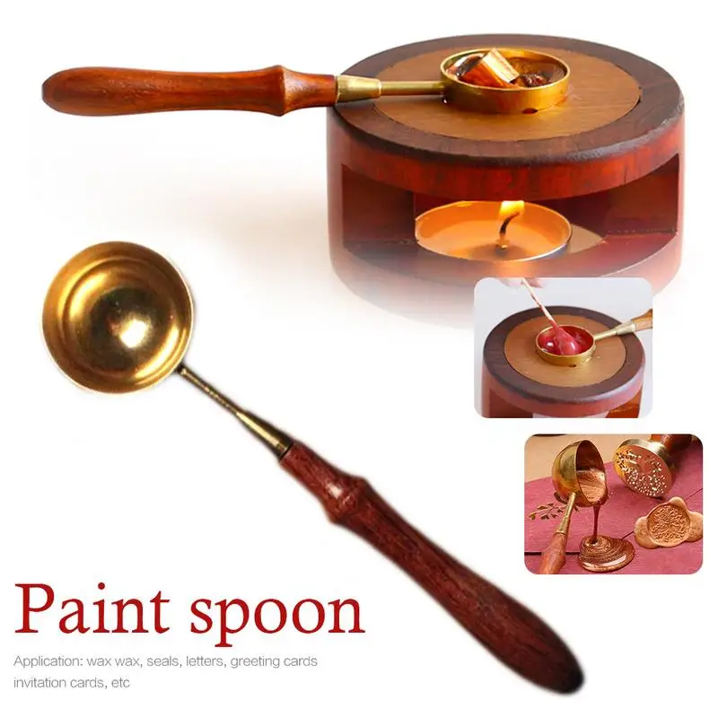 High-grade Gold Plated Sealing Wax Spoons Stainless Steel Anti Hot Paint Spoon Special For Seal With A Rosewood Handle
High-grade Gold Plated Sealing Wax Spoons Stainless Steel Anti Hot Paint Spoon Special For Seal With A Rosewood Handle