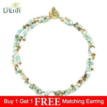 LiiJi UniqueMatte Natural Multi Color Amazonite,Freshwater Pearl,Hematite 3 Rows Necklace with Stone Toggle Clasp
LiiJi UniqueMatte Natural Multi Color Amazonite,Freshwater Pearl,Hematite 3 Rows Necklace with Stone Toggle Clasp
