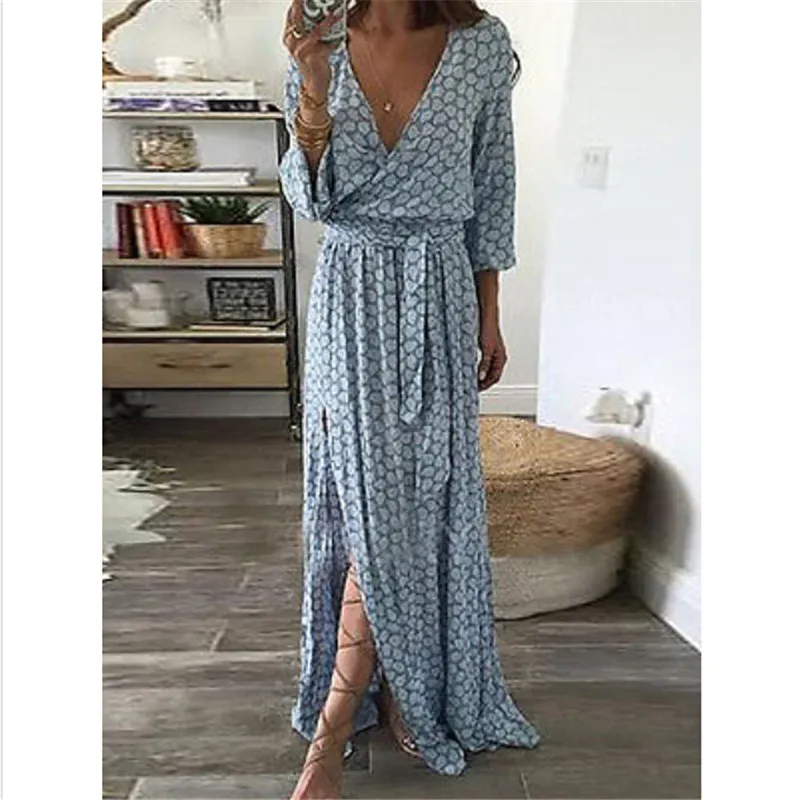 Women Summer Boho Long Maxi Dress Long Sleeve V-Neck Evening. Party Beach Dresses Sundress Vestidos Mujer
Women Summer Boho Long Maxi Dress Long Sleeve V-Neck Evening. Party Beach Dresses Sundress Vestidos Mujer