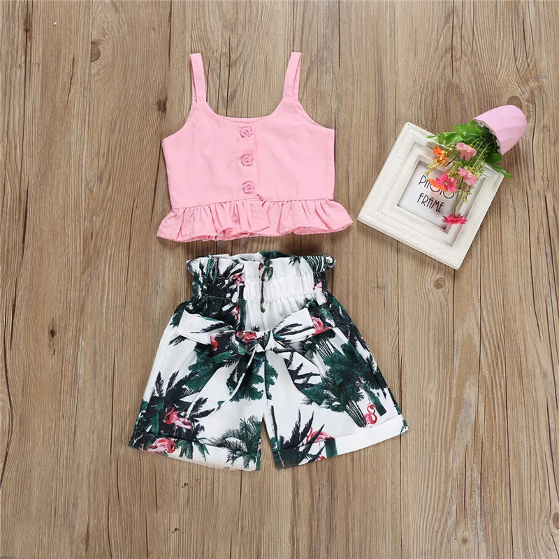 2-6T Toddler Kids Baby Girls Flower Clothes set Boho Beach Summer Ruffles Vest Crop Tops Shorts Cute party princess Outfits
2-6T Toddler Kids Baby Girls Flower Clothes set Boho Beach Summer Ruffles Vest Crop Tops Shorts Cute party princess Outfits